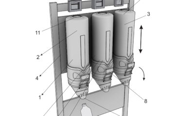 patente do dispenser com sistema de refil e abastecimento