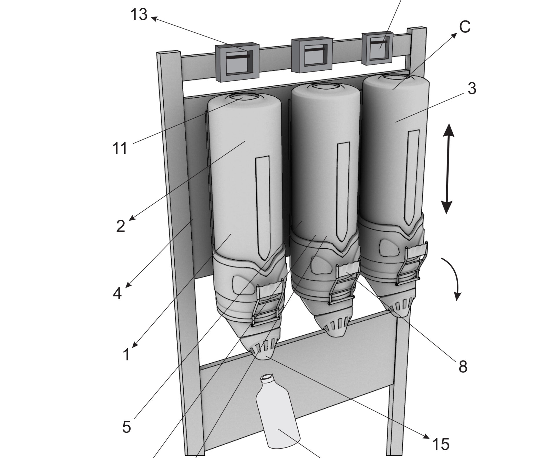 patente do dispenser com sistema de refil e abastecimento